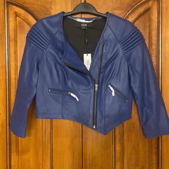 Cut25 Blue Leather Jacket - Picture 3 of 5